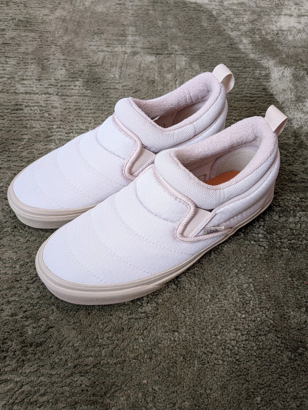 New Women's Vans Slip-On Mid Cozy Mesh Peyote White Sneaker Shoes Sizes 8.5 & 10